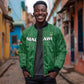 Custom Malawi Football Sleeve Zip Bomber Jacket Go Champions - Green - African Pride