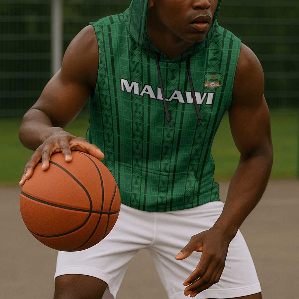 Custom Malawi Football Sleeveless Hoodie Go Champions - Green - African Pride