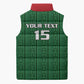 Custom Malawi Football Sleeveless Puffer Jacket Come On Flames - Green