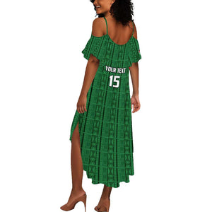 Custom Malawi Football Summer Maxi Dress Go Champions - Green - African Pride
