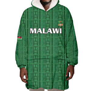 Custom Malawi Football Wearable Blanket Hoodie Go Champions - Green - African Pride