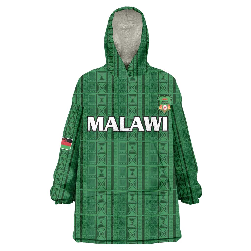 Custom Malawi Football Wearable Blanket Hoodie Go Champions - Green - African Pride
