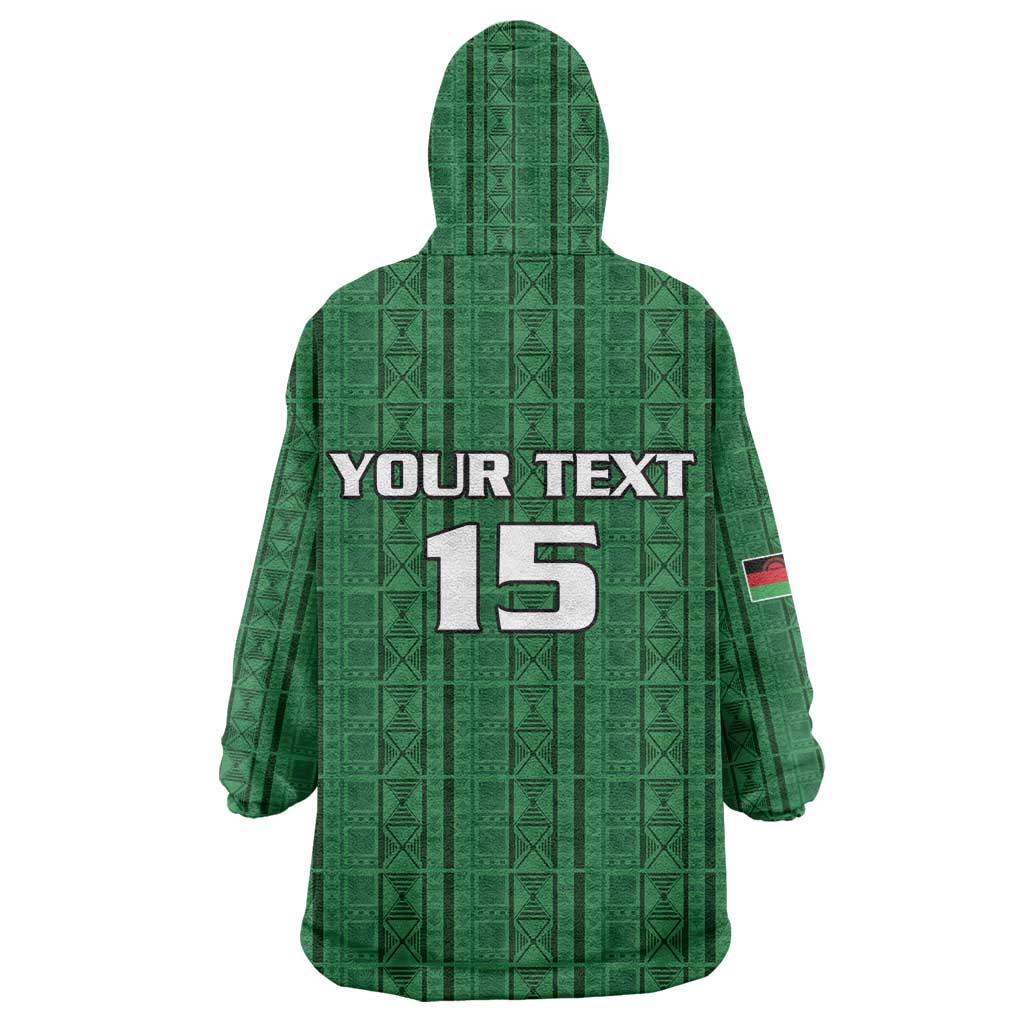 Custom Malawi Football Wearable Blanket Hoodie Go Champions - Green - African Pride