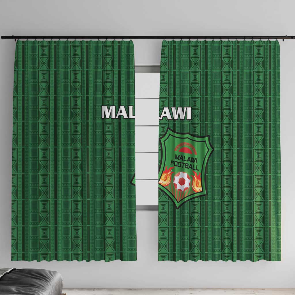 Malawi Football Window Curtain Go Champions - Green - African Pride