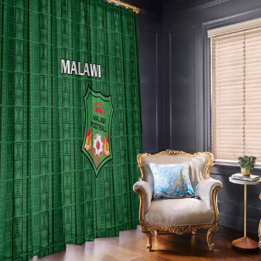 Malawi Football Window Curtain Go Champions - Green - African Pride