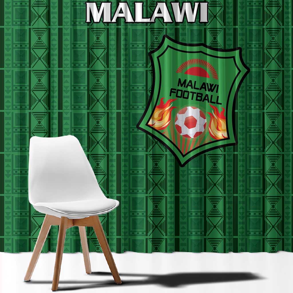 Malawi Football Window Curtain Go Champions - Green - African Pride