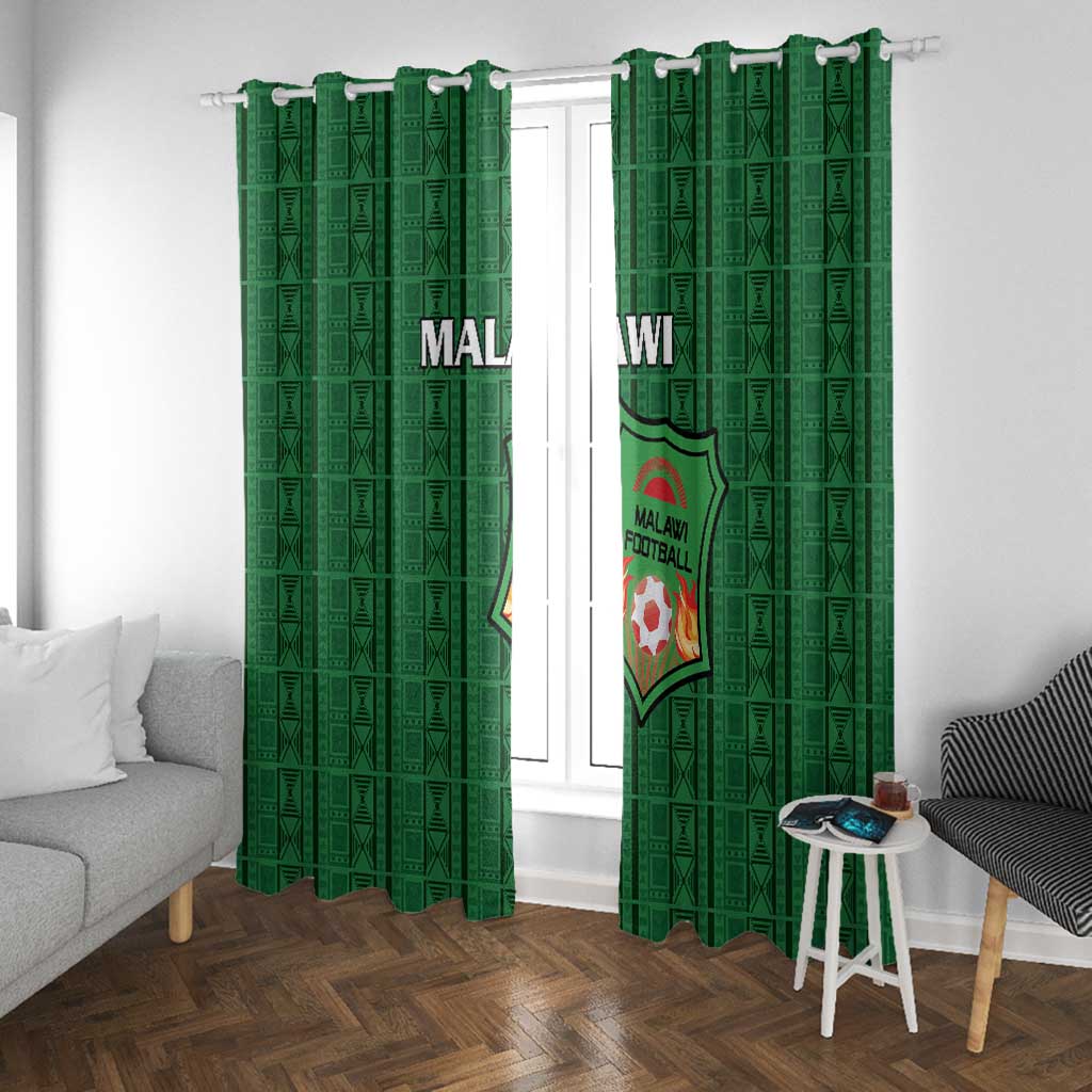 Malawi Football Window Curtain Go Champions - Green - African Pride