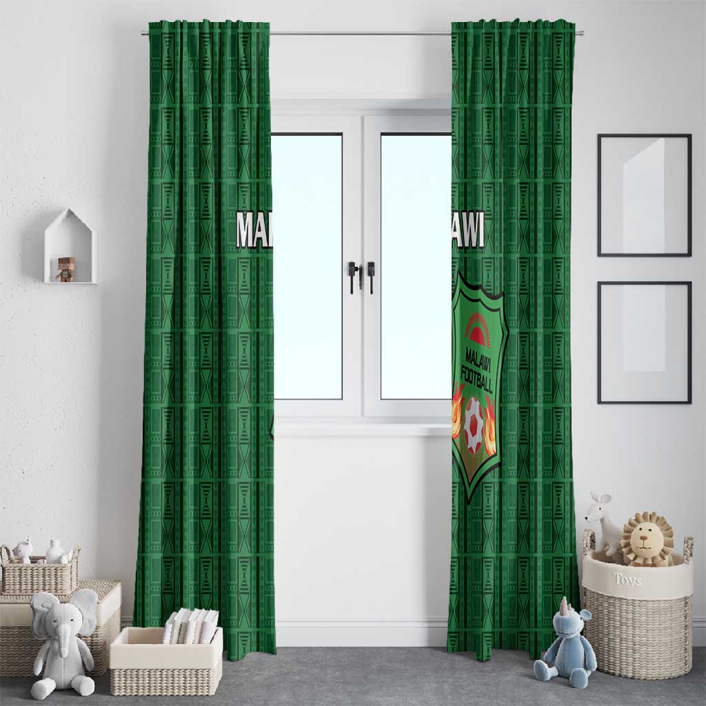 Malawi Football Window Curtain Go Champions - Green - African Pride