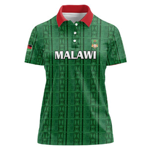 Custom Malawi Football Women Polo Shirt Go Champions - Green - African Pride