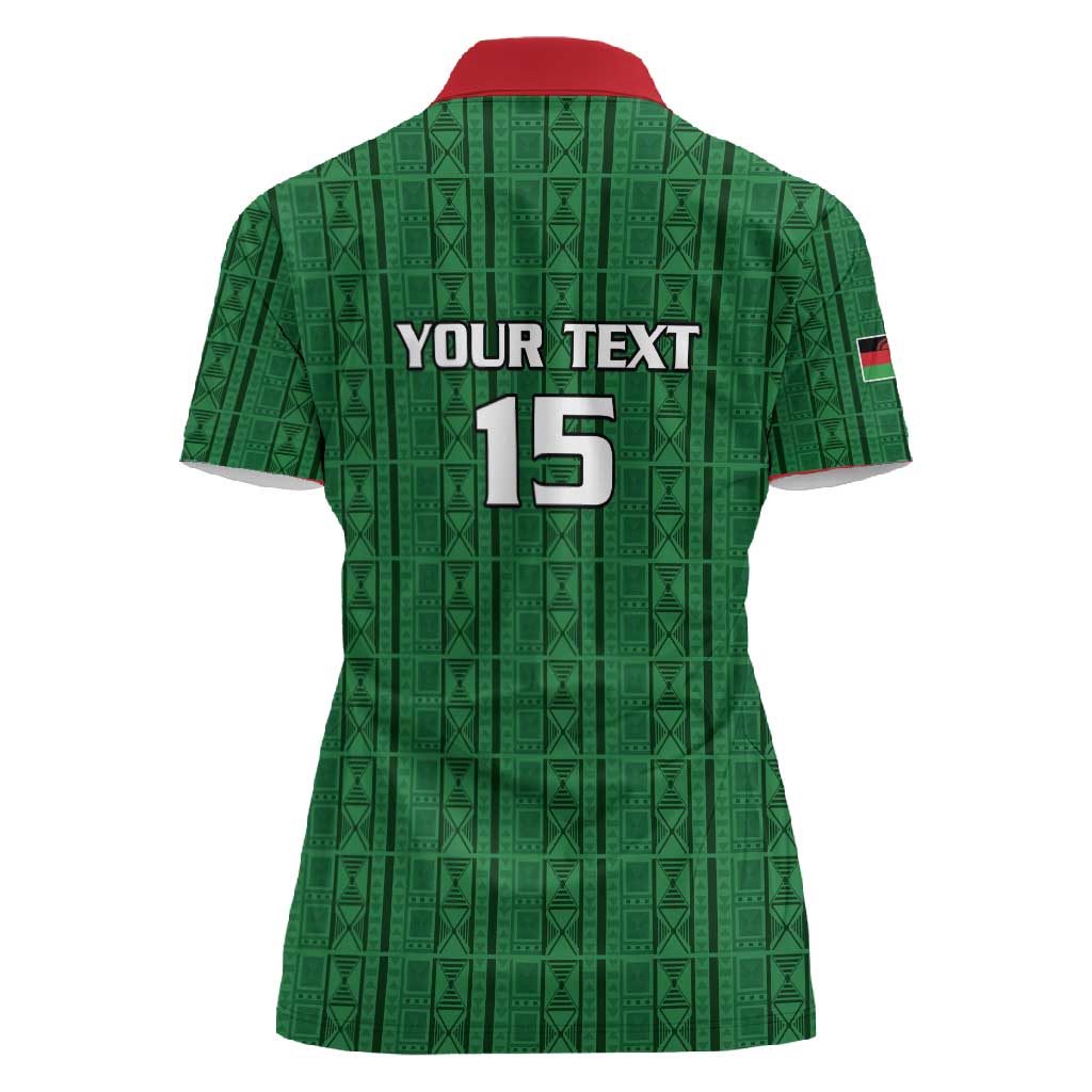Custom Malawi Football Women Polo Shirt Go Champions - Green - African Pride