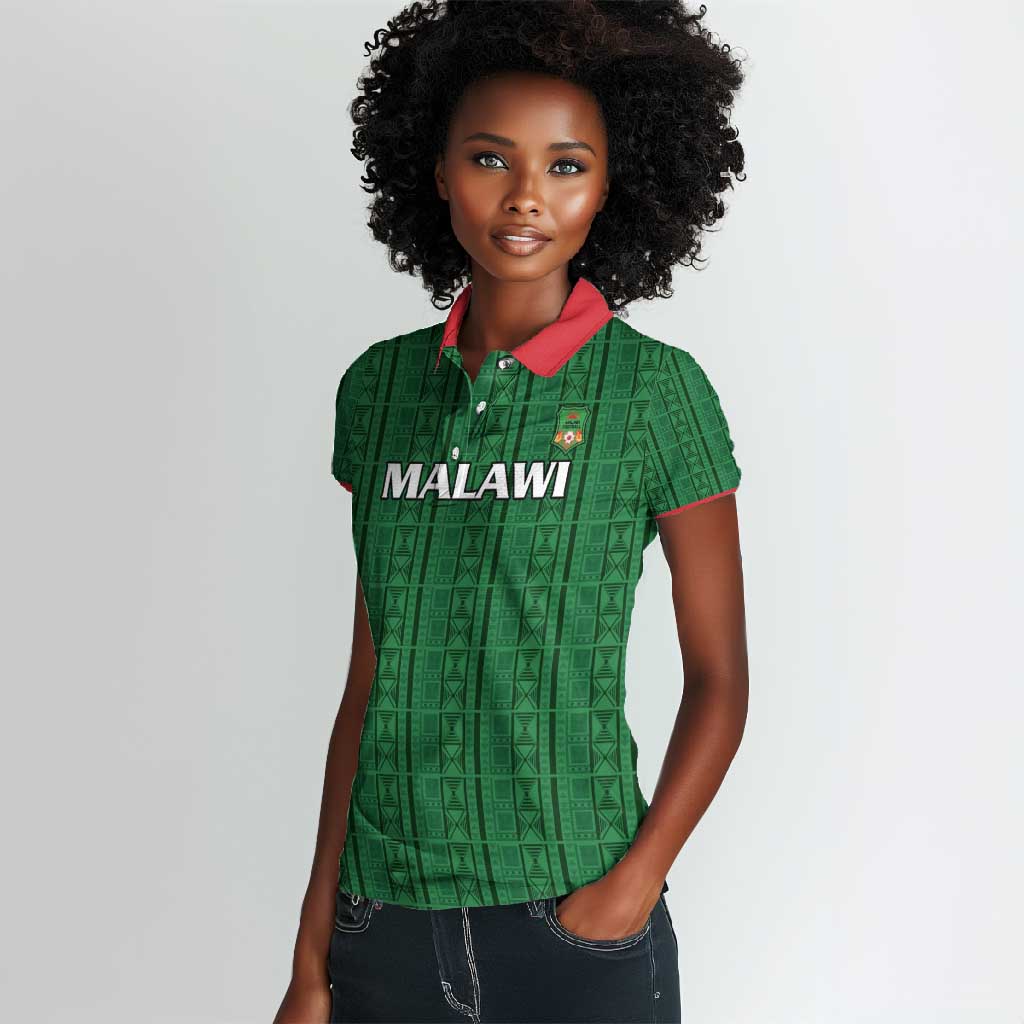 Custom Malawi Football Women Polo Shirt Go Champions - Green - African Pride