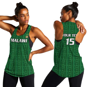Custom Malawi Football Women Racerback Tank Go Champions - Green - African Pride