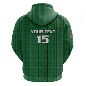 Custom Malawi Football Zip Hoodie Go Champions - Green - African Pride
