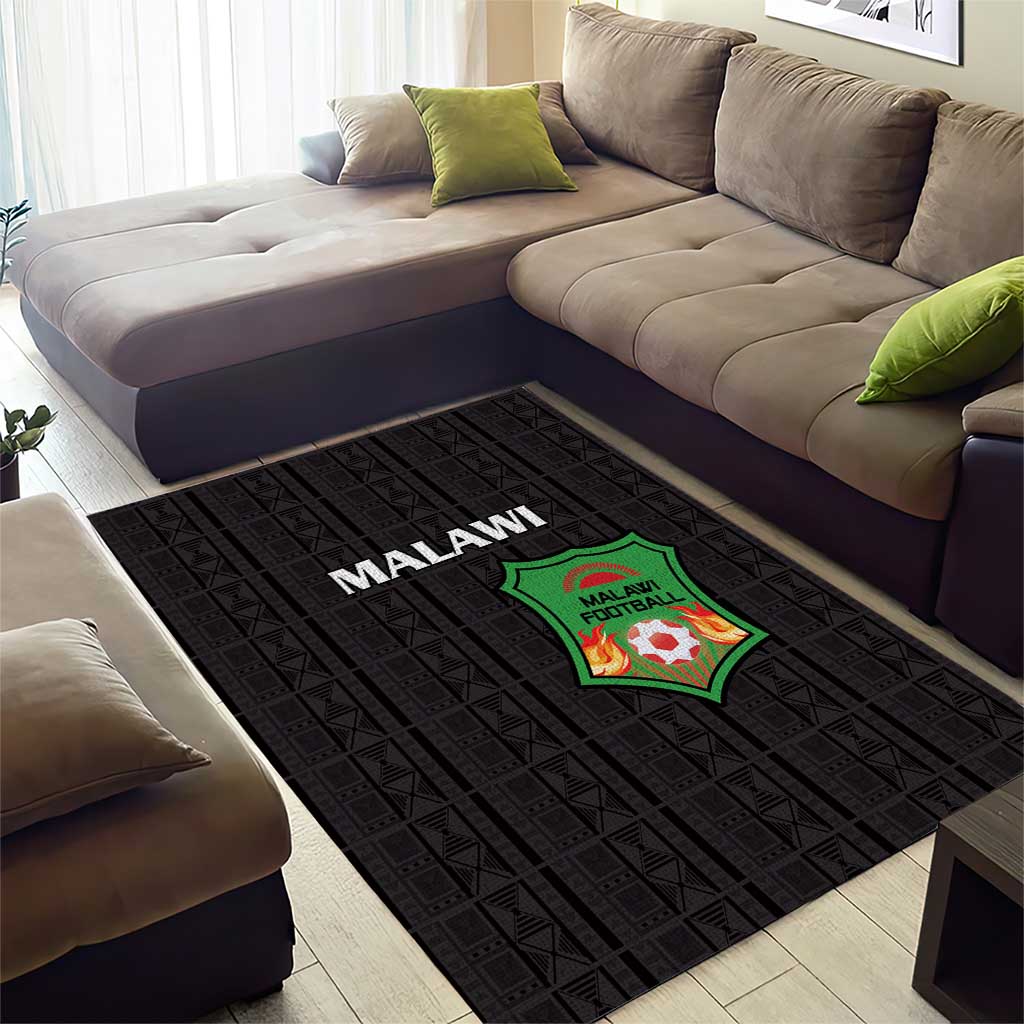Malawi Football Area Rug Go Champions - Black - African Pride