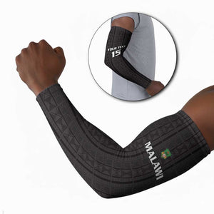 Custom Malawi Football Arm Sleeves Come On Flames - Black