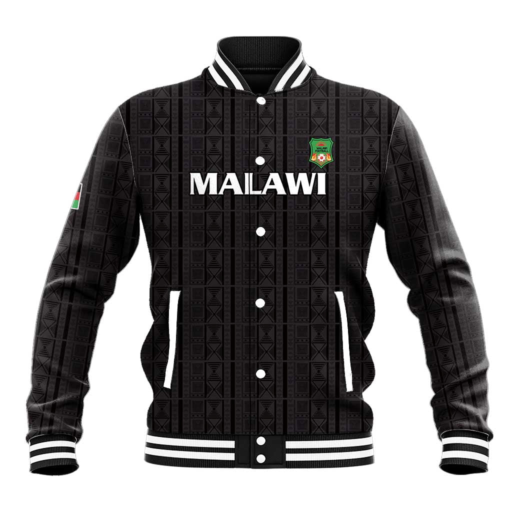 Custom Malawi Football Baseball Jacket Go Champions - Black - African Pride