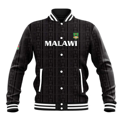 Custom Malawi Football Baseball Jacket Go Champions - Black - African Pride
