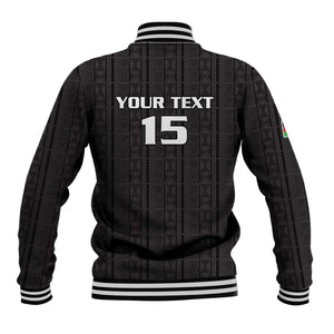 Custom Malawi Football Baseball Jacket Go Champions - Black - African Pride