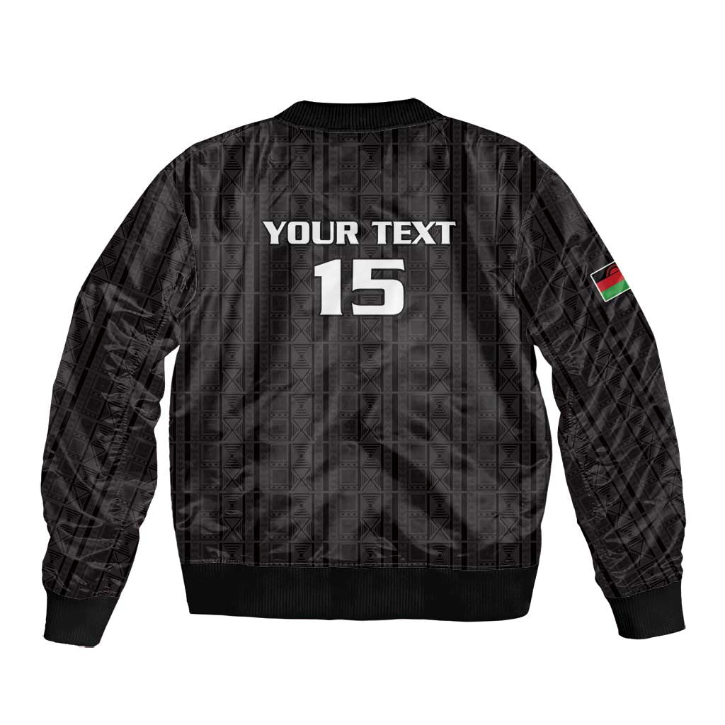 Custom Malawi Football Bomber Jacket Go Champions - Black - African Pride