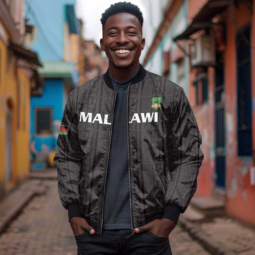 Custom Malawi Football Bomber Jacket Go Champions - Black - African Pride
