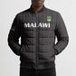 Custom Malawi Football Bomber Puffer Jacket Come On Flames - Black
