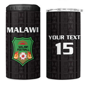 Custom Malawi Football 4 in 1 Can Cooler Tumbler Go Champions - Black - African Pride