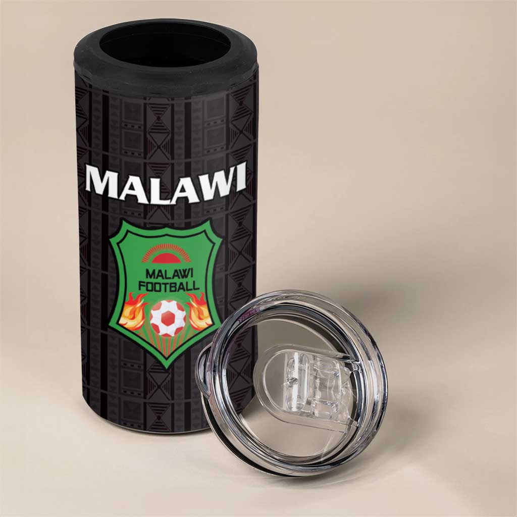 Custom Malawi Football 4 in 1 Can Cooler Tumbler Go Champions - Black - African Pride