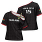 Custom Malawi Football Cross Shoulder Shirt Come On Flames - Black