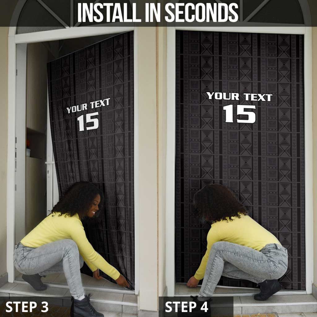 Custom Malawi Football Door Cover Come On Flames - Black