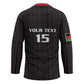 Custom Malawi Football Hockey Jersey Come On Flames - Black