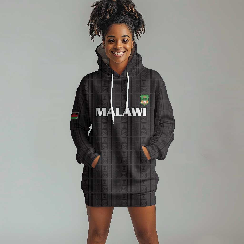 Custom Malawi Football Hoodie Dress Go Champions - Black - African Pride