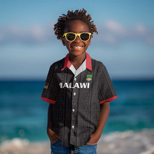 Custom Malawi Football Kid Hawaiian Shirt Go Champions - Black - African Pride