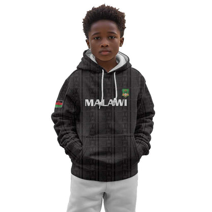 Custom Malawi Football Kid Hoodie Go Champions - Black - African Pride