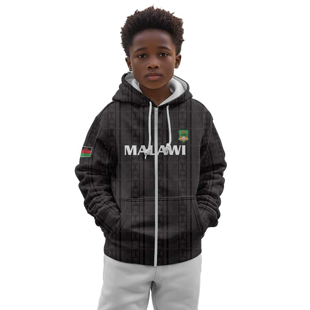 Custom Malawi Football Kid Hoodie Go Champions - Black - African Pride