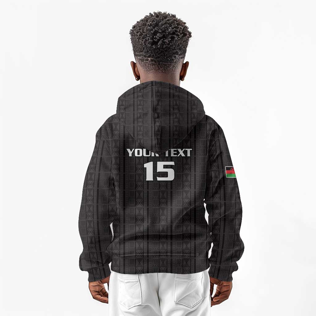 Custom Malawi Football Kid Hoodie Go Champions - Black - African Pride