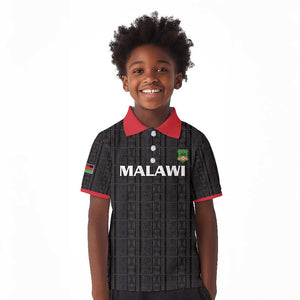 Custom Malawi Football Kid Polo Shirt Go Champions - Black - African Pride