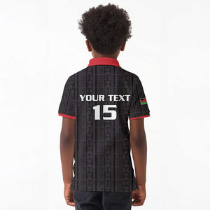 Custom Malawi Football Kid Polo Shirt Go Champions - Black - African Pride