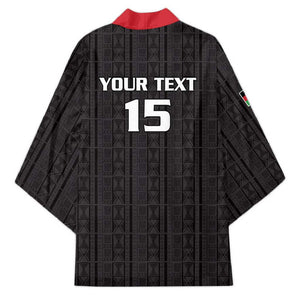 Custom Malawi Football Kimono Come On Flames - Black