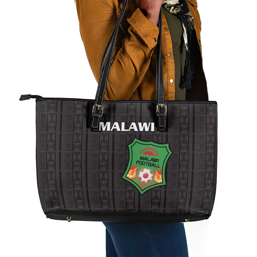 Malawi Football Leather Tote Bag Go Champions - Black - African Pride