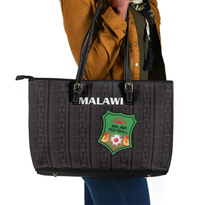 Malawi Football Leather Tote Bag Go Champions - Black - African Pride