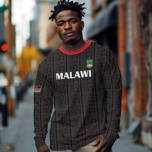 Custom Malawi Football Long Sleeve Shirt Go Champions - Black - African Pride