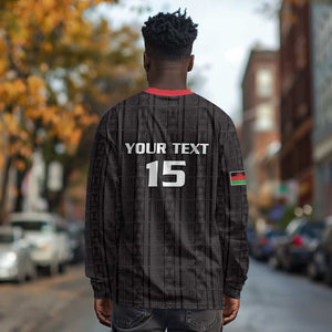 Custom Malawi Football Long Sleeve Shirt Go Champions - Black - African Pride