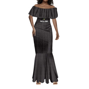 Custom Malawi Football Mermaid Dress Go Champions - Black - African Pride