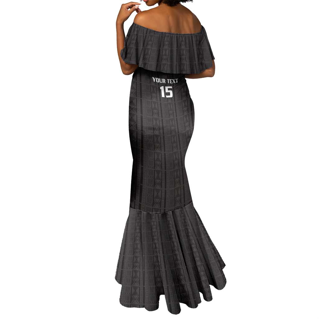 Custom Malawi Football Mermaid Dress Go Champions - Black - African Pride