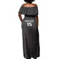 Custom Malawi Football Off Shoulder Maxi Dress Go Champions - Black - African Pride