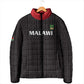 Custom Malawi Football Padded Jacket Come On Flames - Black