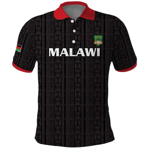 Custom Malawi Football Polo Shirt Go Champions - Black - African Pride