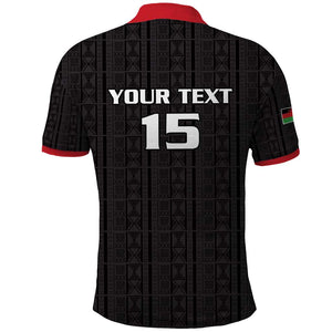 Custom Malawi Football Polo Shirt Go Champions - Black - African Pride