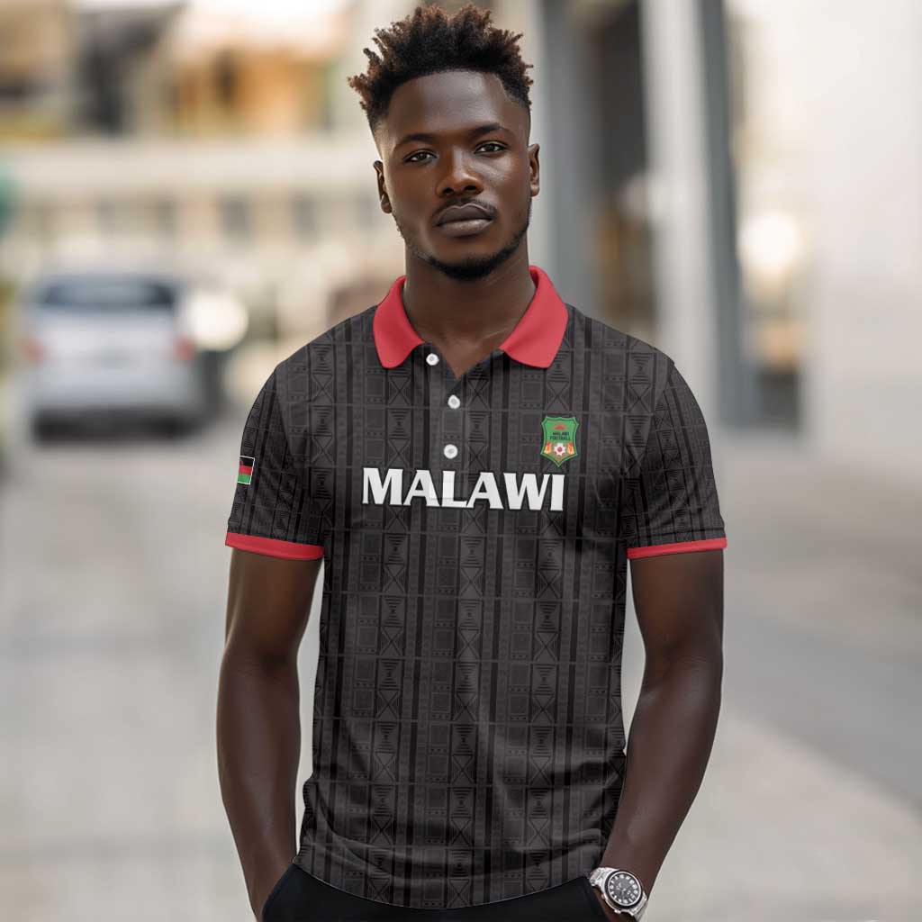 Custom Malawi Football Polo Shirt Go Champions - Black - African Pride