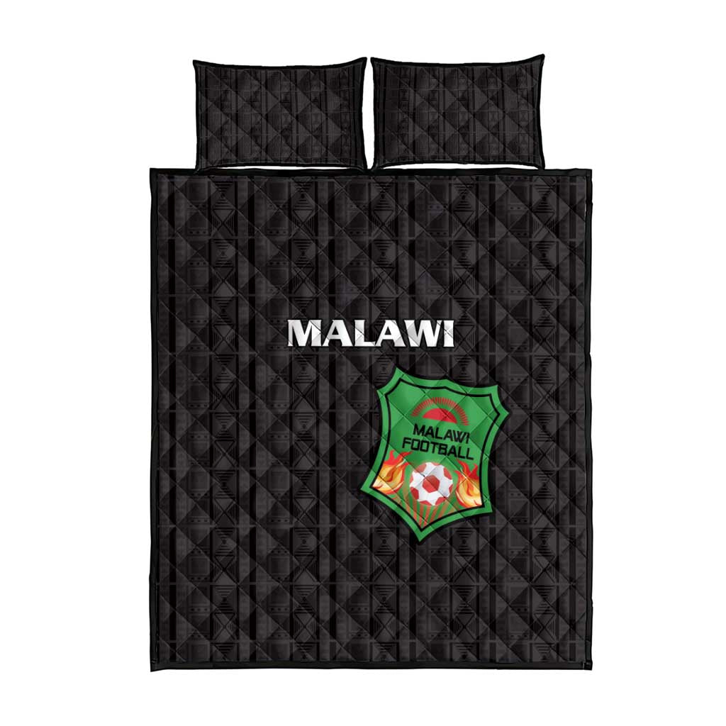 Malawi Football Quilt Bed Set Go Champions - Black - African Pride
